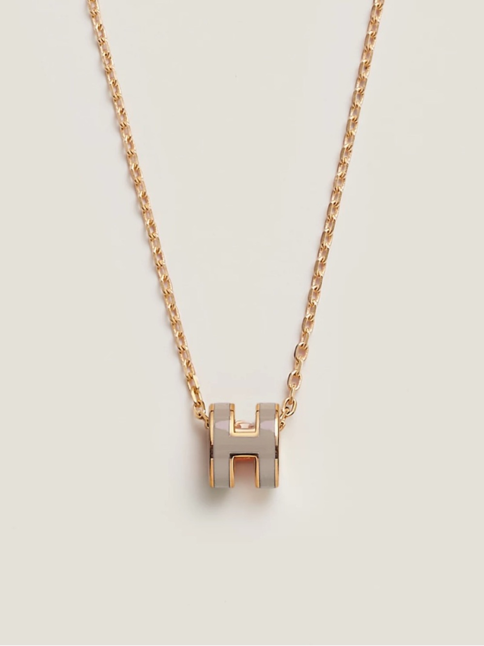 Hermes La Maison Two-Tone H Pop Pendant Necklace